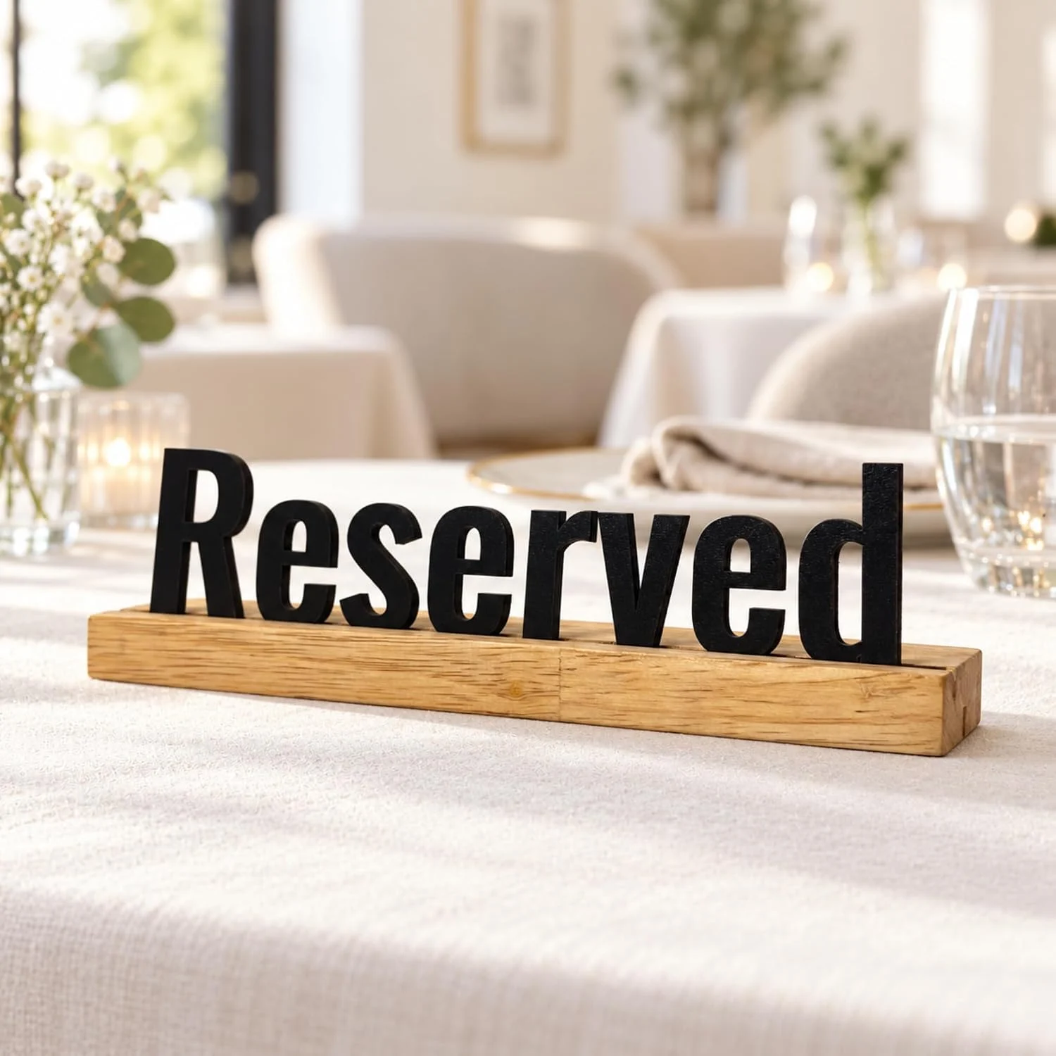Reserved Wooden Table Sign – Restaurant & Café