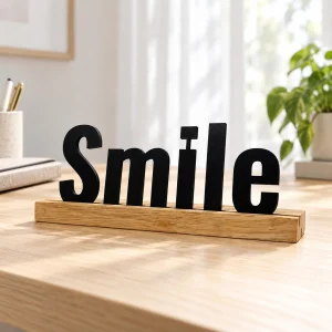 Smile wooden table sign – photo 2