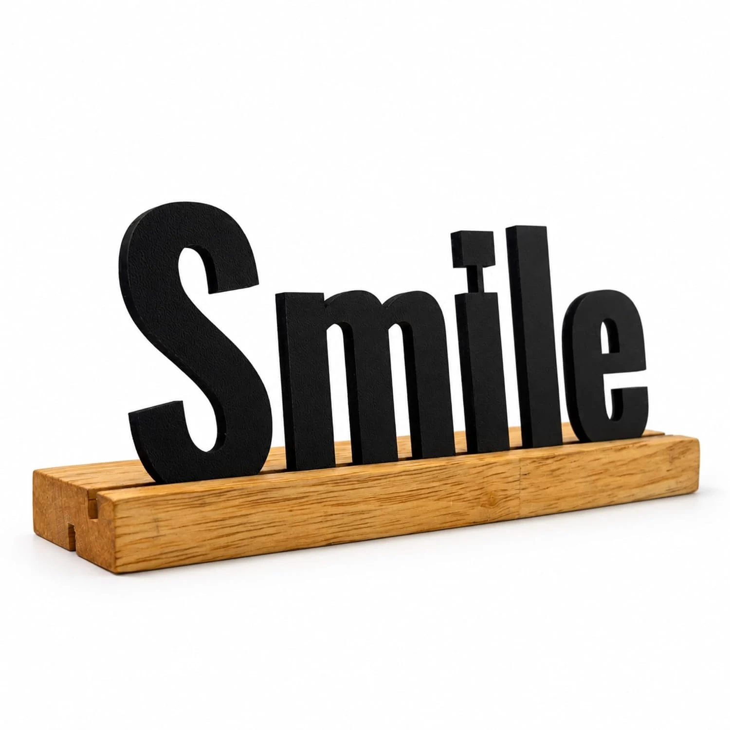 Smile Wooden Table Sign – Cheerful Desk & Shelf Decor – photo 6