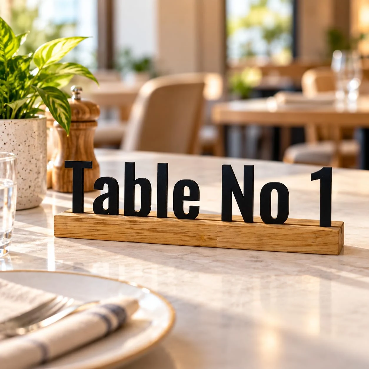Table Number Wooden Sign – Restaurant & Café – photo 7