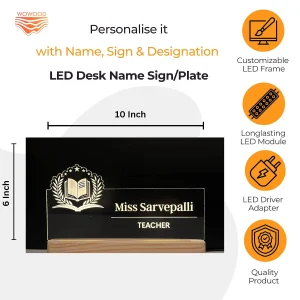 Name lamp for teachers – size 10 x 6 inch