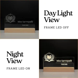 Name lamp for teachers – day and night view