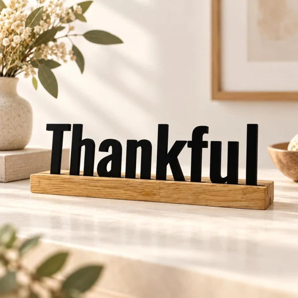 Thankful Wooden Table Sign – Gratitude & Thank-You Gift