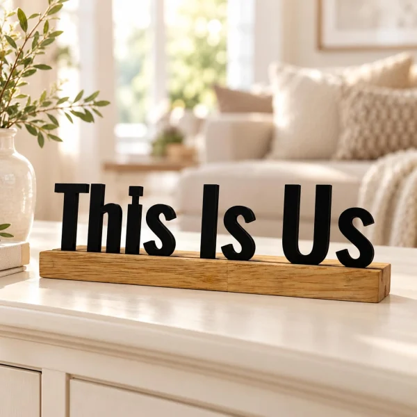 This Is Us Wooden Table Sign – Family Decor