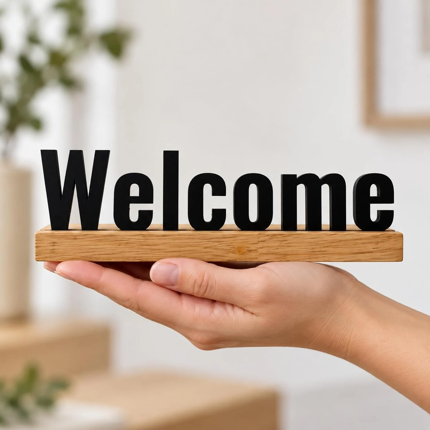 Welcome Wooden Table Sign – Entrance Decor – photo 7